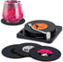 Valdivia Funny Retro Vinyl Record Coasters - 6 Pcs Music Coasters for Drinks, Bars, Party, Birthday Gifts, Home Decor