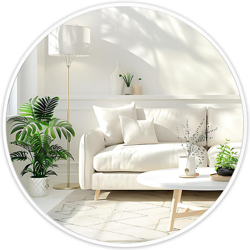 Fabuday White Round Mirror for Wall 20 inch - Circle Mirror for