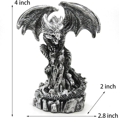 3 Pack Dragon Statue Collectible Figurines Decor-Fantasy Gothic Beast - Dragons Lover,Bedroom/Bookshelf/Desk