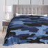 Perinsto 60"X50" Camouflage Blue Throw Blanket Ultra Soft Warm All Season Military Camo Decorative Fleece Blankets