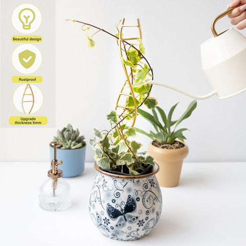 3PCS Yohsnor DNA Plant Trellis Indoor and Outdoor - Lightweight Metal Trellis for Potted Plants, Hoya & Pothos Climbing
