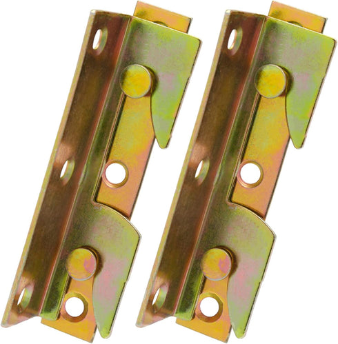 4 Sets No Mortise Bed Rail Fittings Wooden Bed Frame Connectors Metal Bed Rail Fasteners
