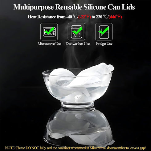 Adpartner Silicone Stretch Lids, Pet Food Can Covers (10-Pack, 2.6in+3.74in), Reusable BPA-free Storage Covers