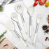 TeamFar Cooking Utensils Set - 5 Pcs Silicone Kitchen Utensils with Stainless Steel Handle for Nonstick Cookware