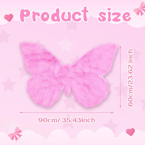 23.6 35.4 Inch Tinideya Butterfly Rugs for Girls Bedroom Cute Bright Pink Butterfly Area Rug with Serged Edge Soft Faux