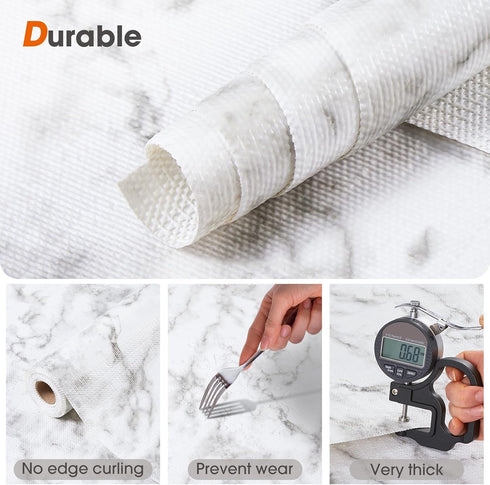 Shelf and Drawer Liner for Kitchen Cabinet - Non Adhesive Washable Liner for Cabinets, Dresser, Cupboard Drawers, White