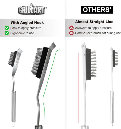 2PCS GRILLART Grill Brush and Scraper Replacement Head