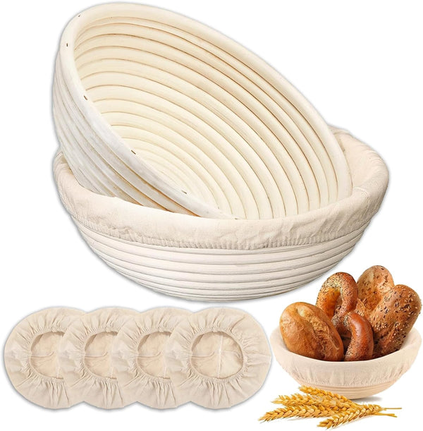 MarzeMuun Banneton Bread Proofing Basket - Proofing Basket Set of 2 (9 inch