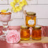 3 oz 20 Pack BIGIVACA Mini Honey Jars - Hexagon Glass Jars with Wood Dippers, Gold Lids, Bee Pendants, Jutes, Stickers