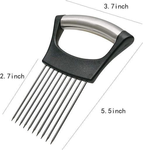 Stainless Steel Onion Holder for Slicing, Onion Cutter for Onions, Tomatoes, Avocados, Eggs, and Other Vegetables