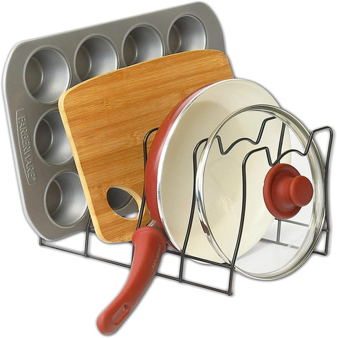 SimpleHouseware Kitchen Pot Lid Rack Holder Organizer - Bronze