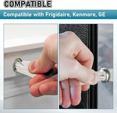 216702900 Metal Freezer Door Keys, Compatible with Frigidaire, Kenmore, GE (Pack of 2)