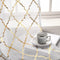 Kotile 63 Inch White and Gold Sheer Curtains, 2 Panels Set, Light Filtering Shimmer Ogee Sheer Curtains