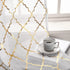 Kotile 63 Inch White and Gold Sheer Curtains, 2 Panels Set, Light Filtering Shimmer Ogee Sheer Curtains