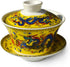 Gaiwan Teacup 7oz Chinese Dragon Sancai Cover Bowl Lip Saucer Set for Gongfu Tea (Yellow)