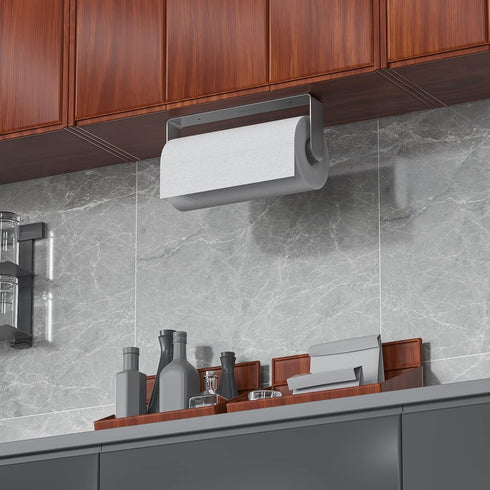 SUS304 2 Pack Mbillion Kitchen Paper Towel Holder Under Cabinet Wall Mount and Self-Adhesive Paper Towel Rack Premium