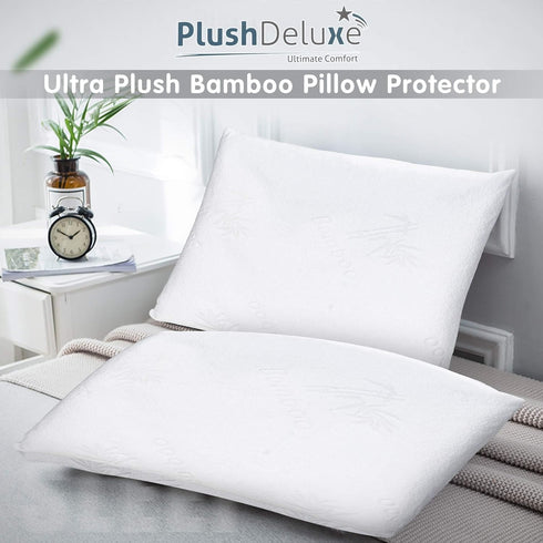 Premium Standard Waterproof Pillow Protector Covers 20''x 28'', Set of 2, Zippered Pillowcase