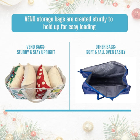 6 Pack Packing 6 Pack) VENO Moving Bags, Large Christmas Storage Bins with lids, Supplies for College, Alternative