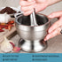 Stainless Steel Mortar and Pestle Set, Heavy Duty Spices Grinder Pill Crusher with Silicone Protective Lid for