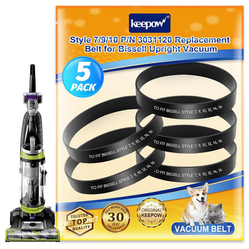 KEEPOW Replacement Belt for Bissell Vacuum Style 7/9/10 P/N 3031120, 5 Pack