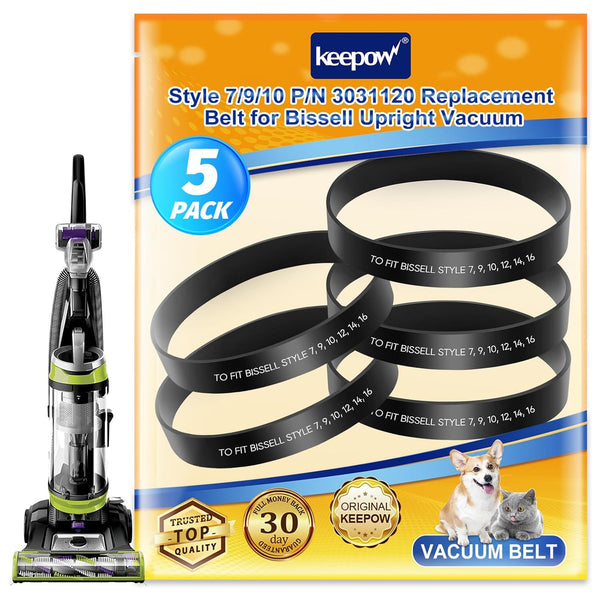 KEEPOW Replacement Belt for Bissell Vacuum Style 7/9/10 P/N 3031120, 5 Pack