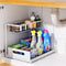 Under Sink Organizers and Storage, 2 Tier Sliding Cabinet Basket Organizer for Bathroom and Kitchen