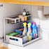 Under Sink Organizers and Storage, 2 Tier Sliding Cabinet Basket Organizer for Bathroom and Kitchen