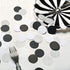 Glitter Confetti Circle Dots for Table Decoration, 1.2 inch Diameter (Silver Glitter, Black, White, 200pc)