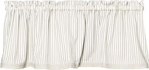 Heritage Lace Ticking Valance, Tan/White, 55" x 15"