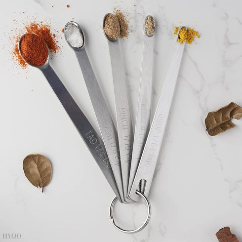 5 Pcs Mini Measuring Spoons Set, Stackable Design, Durable Stainless Steel for Cooking and Baking