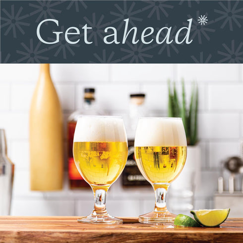 Vikko Beer Glass Set of 6, Belgian Style, Large 13.5 Ounce, Dishwasher Safe Durable Drinking Glass for Craft Brews