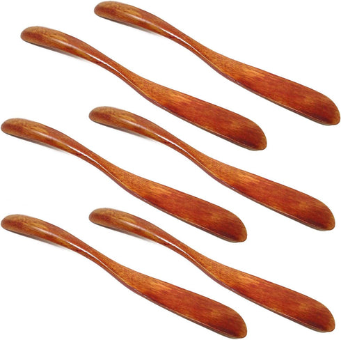 Honbay 6PCS Handmade Wooden Butter Knife Jelly Cheese Spreaders Sandwich Spreaders Condiment Spreaders