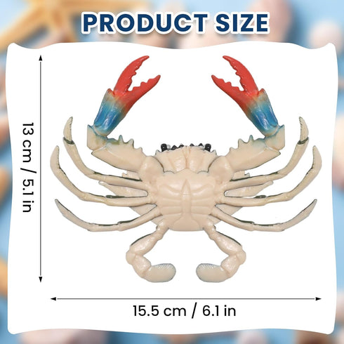 6 Inch RAYNAG Fake Plastic Blue Crab, Simulated Sea Animal Crab Figurine for Aquarium, Home Party Decor