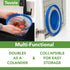 Tovolo Microwave Splatter Cover for Food, Small (Blue) - Collapsible & Vented Silicone Lid with Handle