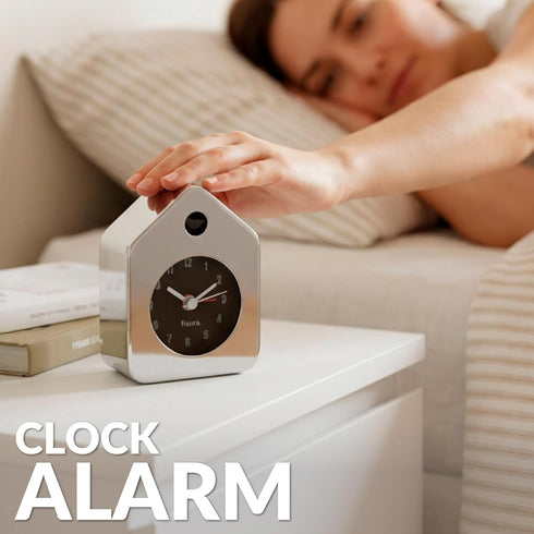 Fisura 3.8 2.9 1.8 in.1 Travel Alarm Clock Chrome. Silent Analog Clock with Non-Ticking Mechanism, Small Original