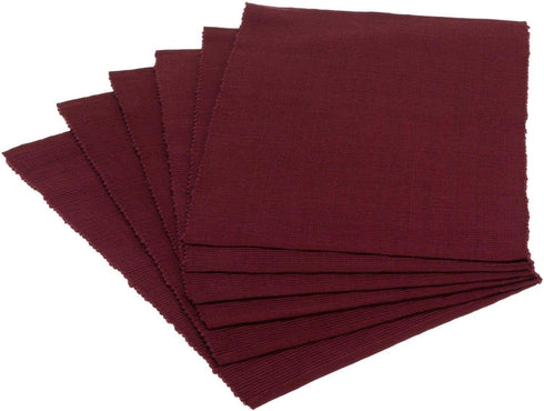 DII Basic Everyday Ribbed Tabletop Placemat Set, 100% Cotton, 13x19, BlackBerry, 6 Piece