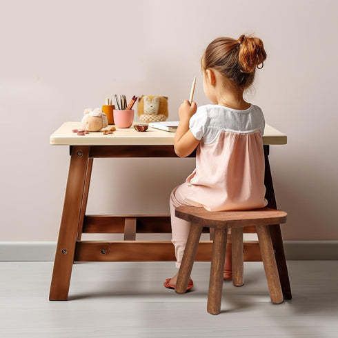 Jurath 9.3inch) Wooden Step Stool for Adults Step Stool for Toddlers Plant Stool Small Wooden Stool with Four