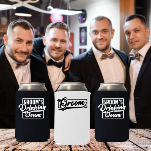 Veracco Groom's Drinking Team Can Coolie Holder, 12 Pack Bachelor Party Wedding Favors Gift for Groomsmen