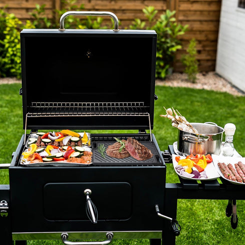 VEVOR Reversible Grill/Griddle, 17x10'' Pre-Seasoned Cast Iron Griddle Pan for BBQ, Gas Grill, Non-Stick Cookware.
