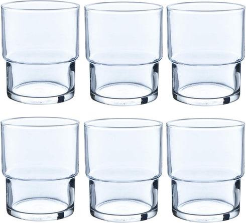 Toyo Sasaki Glass Tumbler, HS Stack Tumbler - 6.8 fl oz (200 ml), Set of 6, Made in Japan