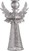 PRETYZOOM Christmas Silver Angel Tree Topper, Exquisite Glitter 3D Angel Figure Ornament for Party Home Xmas Tree