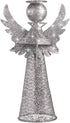 PRETYZOOM Christmas Silver Angel Tree Topper, Exquisite Glitter 3D Angel Figure Ornament for Party Home Xmas Tree