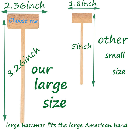 Sisims 8.26" Hammers (16 Wooden Crab Mallets Crab Lobster Seafood Crackers pieces)