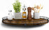 Farmhouse Oak 18" Lazy Susan Turntable Organizer, Round Wooden Storage for Dining Table, Pantry, Kitchen, Walnut Wood