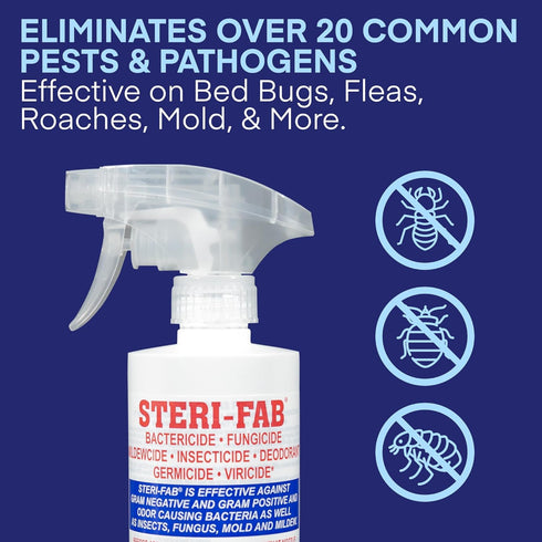 16 Steri-fab All-in-One Disinfectant & Insecticide Spray Kills Bed Bugs, Fleas, Mites, Roaches, Viruses, Fungi, & Odors