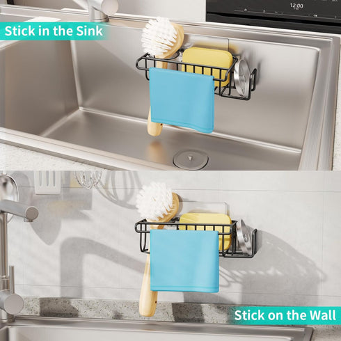 4 1 SUS304 HapiRm in Kitchen Organizers and Storage, Stainless Steel Brush Holder + Dish Cloth Hanger + Soap Rack +
