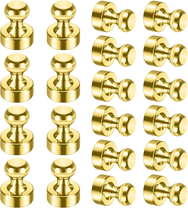20Pack Gold Fridge Magnets, Small Refrigerator Magnets for Whiteboard, Office, Kitchen, Classroom