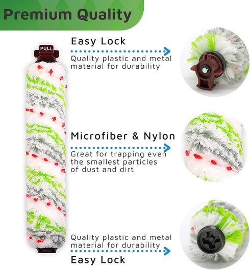 Replacement Parts for BISSELL CrossWave PET PRO Vacuum Cleaner, 3 Pet Brush Rolls & 3 Filters