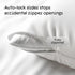 2 Pack Waterproof Pillow Protectors Standard 20x26 Inches, Smooth Zipper Premium Encasement Covers, White Liquid