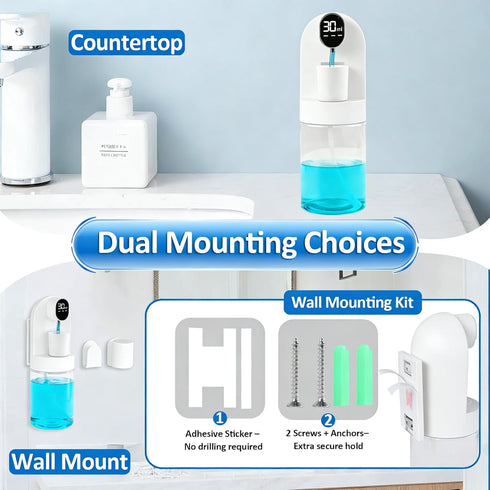 Rudnia 20.29 oz 4 4 Set Mouthwash Dispenser for Bathroom, Automatic Mouthwash Dispenser, Touchless Electric Wall